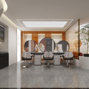 现代美发店3D模型下载